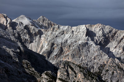 Scenic view of rocky mountains against sky