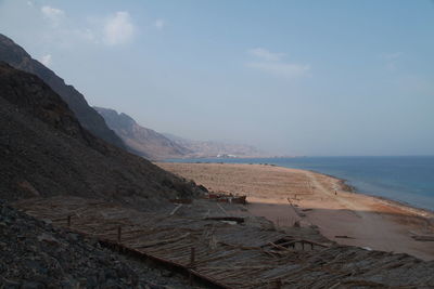 Scenic view of beach against sky