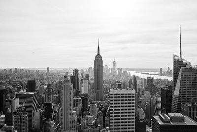 Modern buildings in city against sky