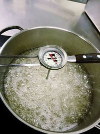 High angle view of people in bowl