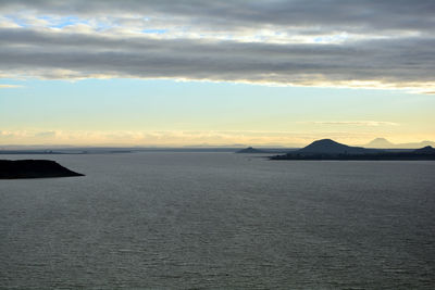Scenic view of sea at sunset