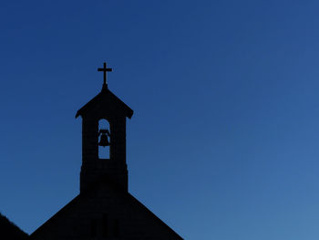 High section of church against blue sky