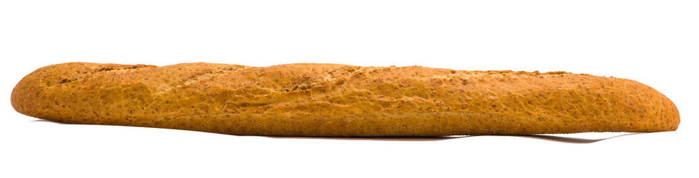 Close-up of bread against white background