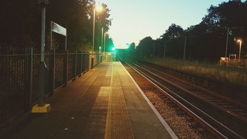 Railroad track at night