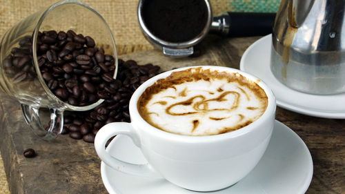 Close-up of coffee on table