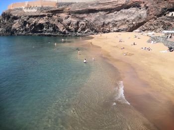 High angle view of beach