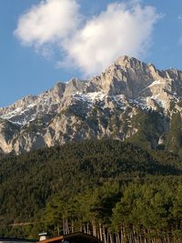 Low angle view of mountains against sky