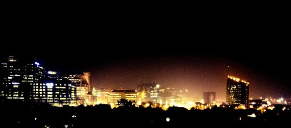 Illuminated city at night