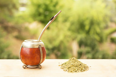 Close-up of drink on table