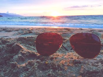 Scenic view of sea at sunset