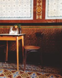 View of chairs and table