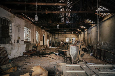 Interior of abandoned building