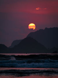 Beautiful sunset at merah beach banyuwangi 