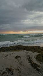 Scenic view of sea during sunset