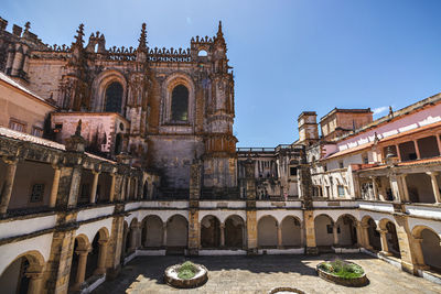 Low angle view of historic building against clear sky