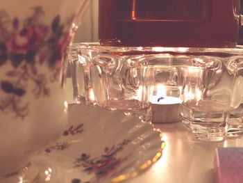 Close-up of wine glass on table at restaurant