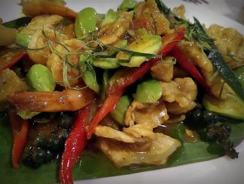 Close-up of vegetables in plate