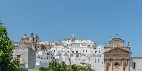 Buildings against clear sky