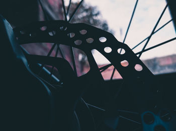Close-up of silhouette bicycle