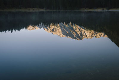 Reflection of mountain in lake