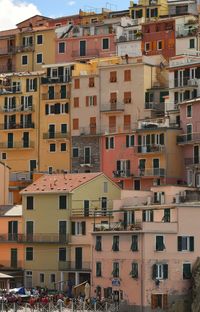 High angle view of residential buildings