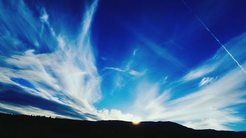 Low angle view of blue sky