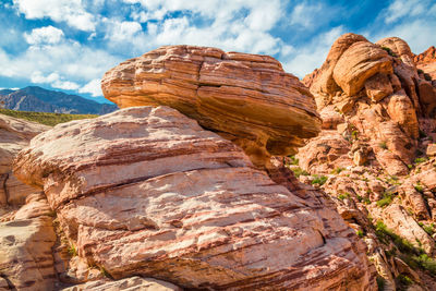 Scenic view of rock formation against sky