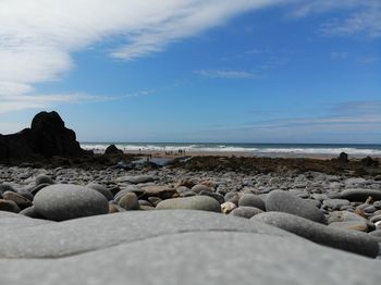 Aerial shots of sandymouth beach, uk, taken with dji mavic air