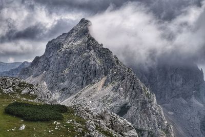 Scenic view of rocky mountains against sky