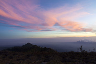 Scenic view of landscape against sky during sunset