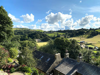 View over the rooftops, looking toward halifax from, kell lane, shibden, halifax, uk