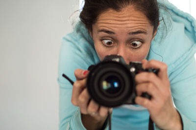 Portrait of man photographing