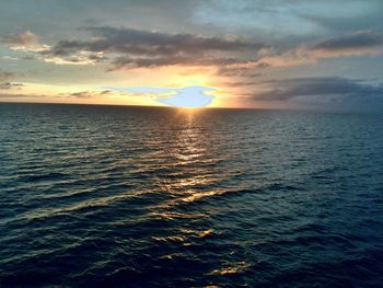 Scenic view of sea at sunset