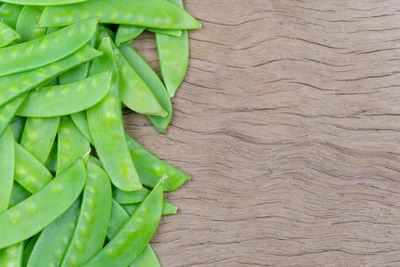 High angle view of leaf on table