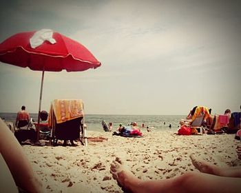 Scenic view of beach against sky