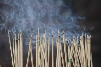 The incense burned to worship the buddha and the sacred.