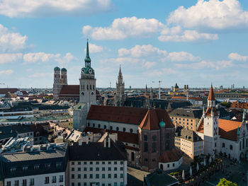 Munich skyline with marienplatz town hall