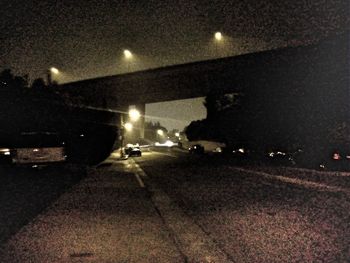 View of road at night