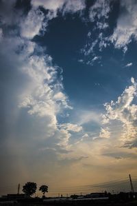 Low angle view of cloudy sky