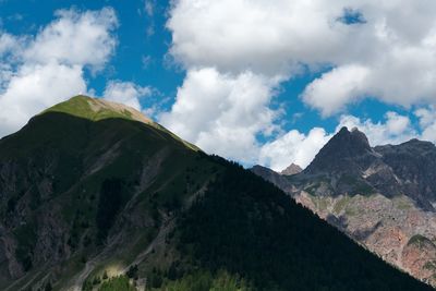 Low angle view of mountain against sky