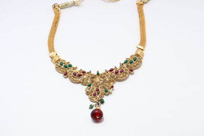 Close-up of decoration on white background