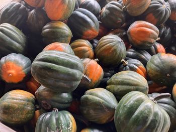 Full frame shot of pumpkins for sale at market