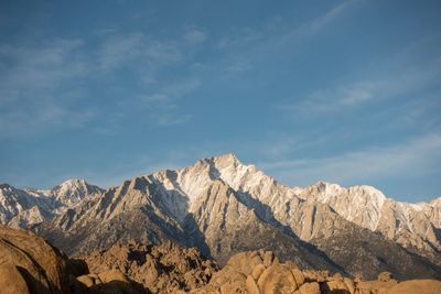 Scenic view of rocky mountains against sky