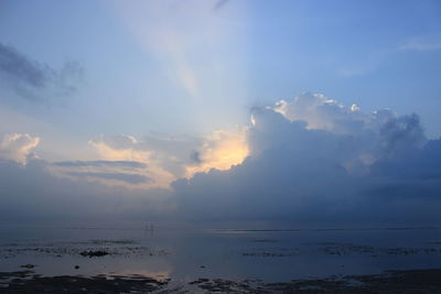 Scenic view of sunset over sea