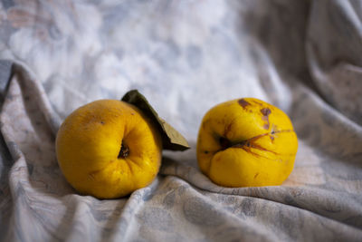 High angle view of fruits on table