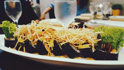 Close-up of served food