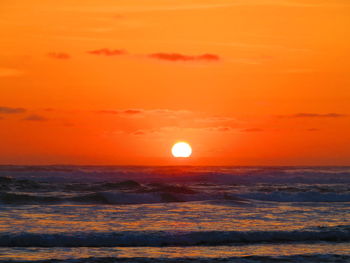 Scenic view of sea at sunset