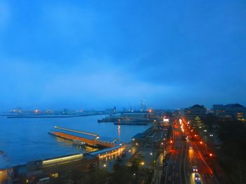 View of illuminated bridge at night