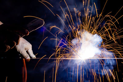 Low angle view of firework display