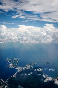 Aerial view of sea against sky